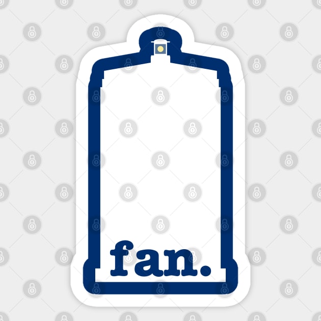 Fan (Police Box Version 1) Sticker by fashionsforfans